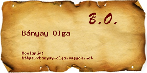 Bányay Olga névjegykártya