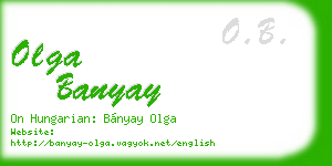 olga banyay business card